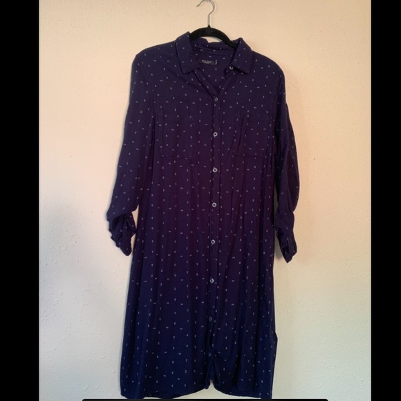 Navy Button Up or Down Dress! - Picture 2 of 3
